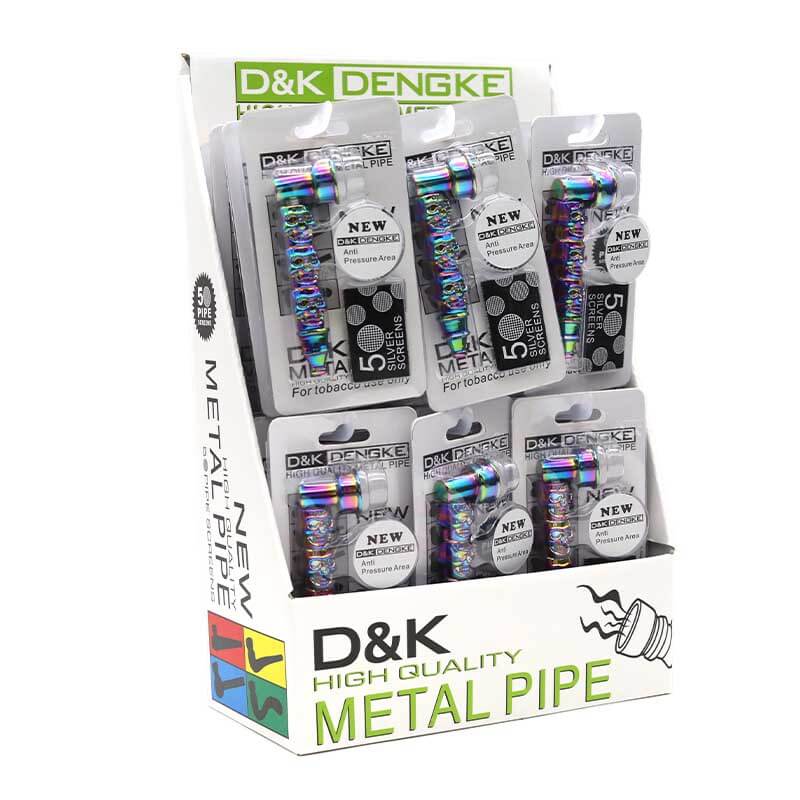 D&K Metal Handpipe with Rainbow Polish And Skull In Blister (DK8182) | 3 inch | 24 Count Display product image